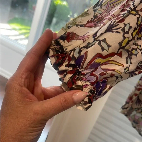 MariaCher Brown Tan Graphic Relaxed Blouse - Picture 2 of 5